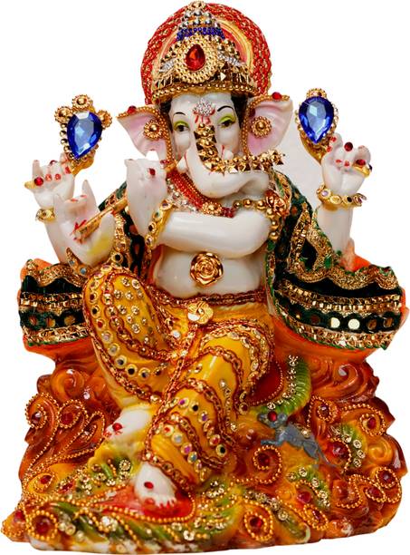 ABHISHAR Creations Ganpati Statue for Home or Office Decor, Hindu God Ganesha Decorative Showpiece  -  27 cm
