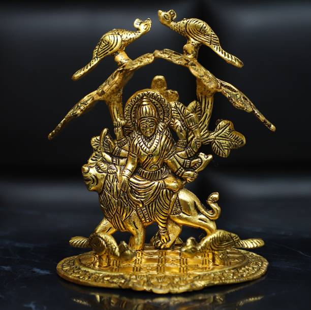 Chhariya Crafts Metal Durga Maa Murti Under Tree Decorative Showpiece  -  24 cm