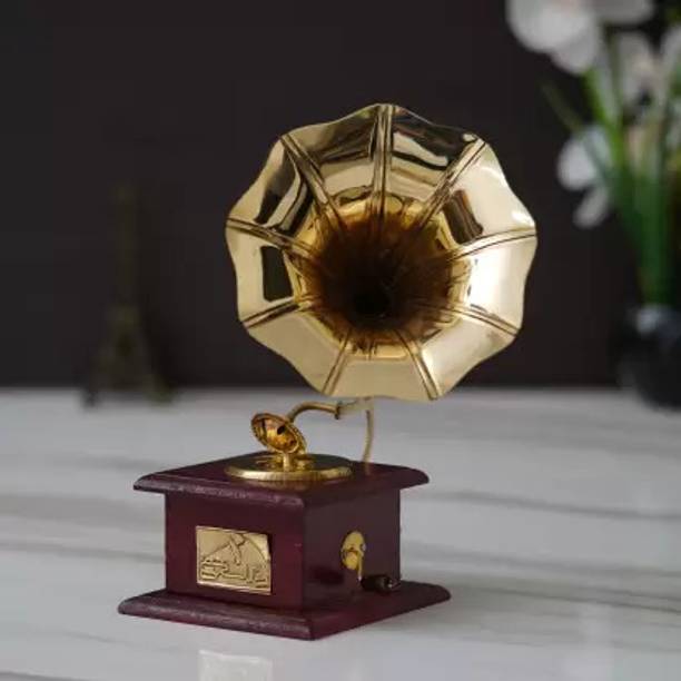 Krishna Enterprises Antique Handmade Vintage Dummy Gramophone Decorative Showpiece  -  23 cm
