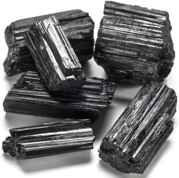 MIRAN AGATE Natural Orignal Black Tourmuline Raw Stone 100 Grams Decorative Showpiece  -  4 cm