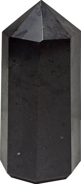 ALDOMIN Black Tourmaline Tower Stone Wand Crystal Stone (160 To 180 Gram) Decorative Showpiece  -  8 cm
