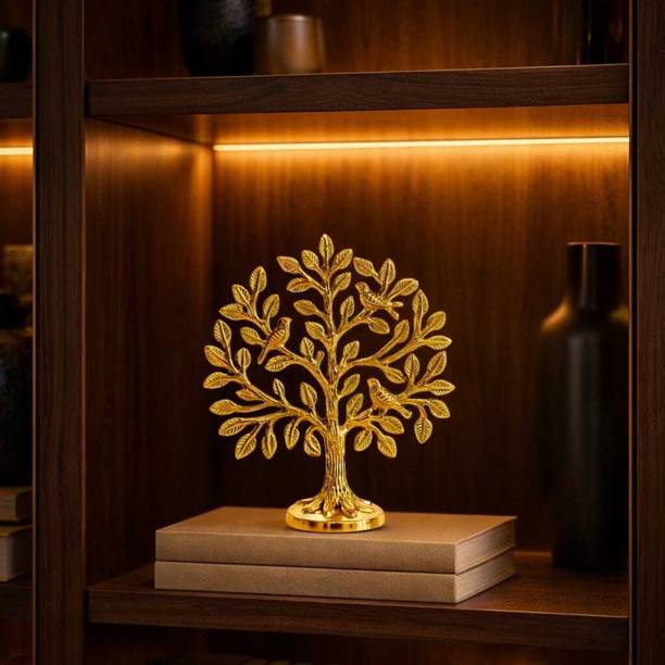 NEERAJ HANDICRAFTS Pure Brass Tree Showpiece Decorative Item for Gift, Home Decor Decorative Showpiece  -  15 cm