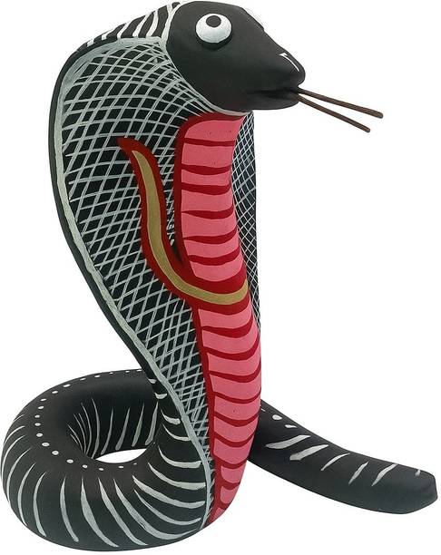 nsclaydecor soft clay denger cobra black Decorative Showpiece  -  13.5 cm