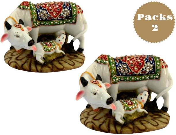 Earth joy CowCalf.2 Decorative Showpiece  -  12 cm
