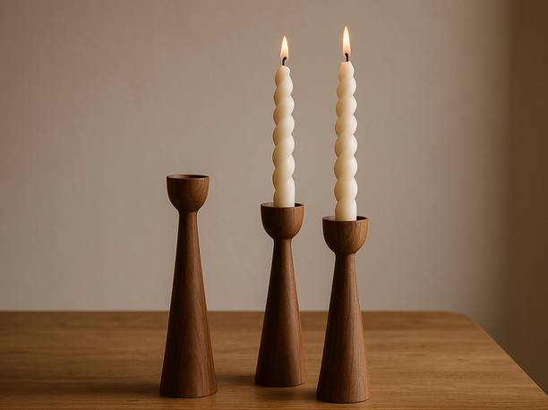 Woodsoul by Nandika Wooden candle holder Decorative Showpiece - 30 cm