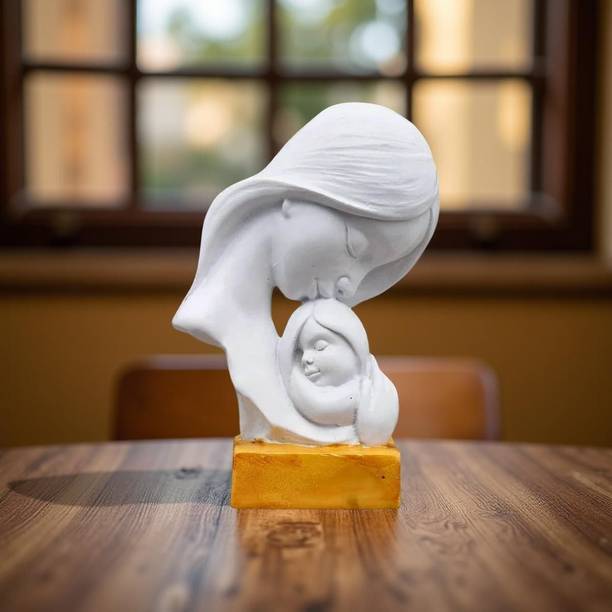 DECORE CREATORS Mother and Child Statue, Mother's Love Figurine, Mom Baby Bond Gift Decorative Showpiece  -  15 cm