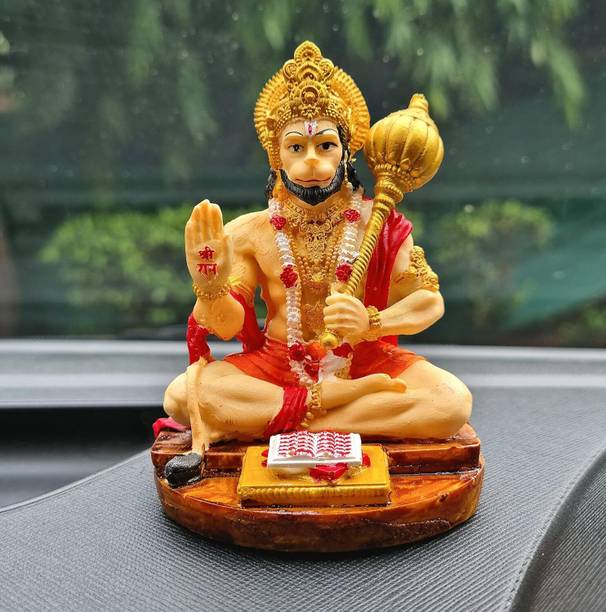 ERIEN Resin Hanuman Ji God Idol for Car Dashboard, Home Mandir,Office Decorative Showpiece  -  9 cm