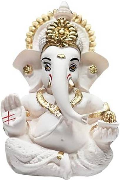 ANI DIVINE Lord Ganesha Idol for Diwali, Home Decor, Office Desk, House Warming Decorative Showpiece  -  8 cm