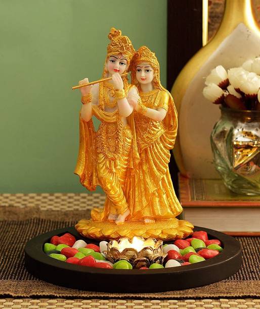 krishnagallery1 Lord Radha Krishna Murti Marble Finish , Statue , idol , Decorative Showpiece  -  19 cm