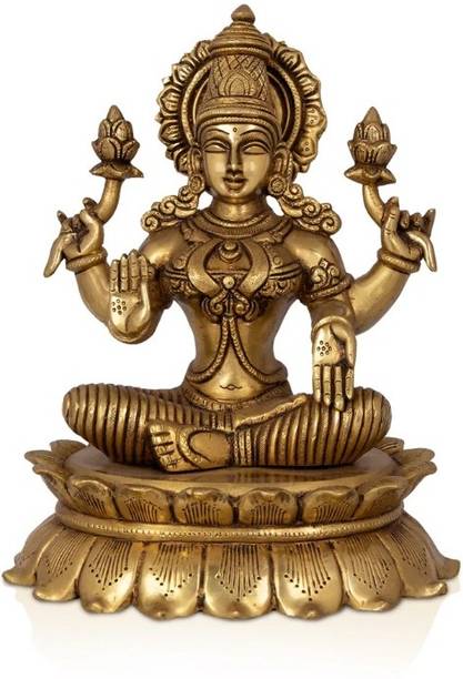 Idolsplace Divine Goddess Lakshmi Idol for Home Temple Decorative Showpiece  -  9 cm