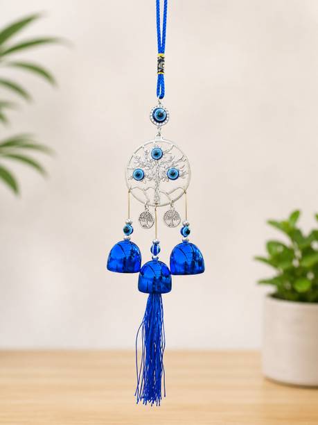 LUKAPLUS Evil Eye Tree Wind Chime Hanging for Home Decor Blue Decorative Showpiece  -  23 cm