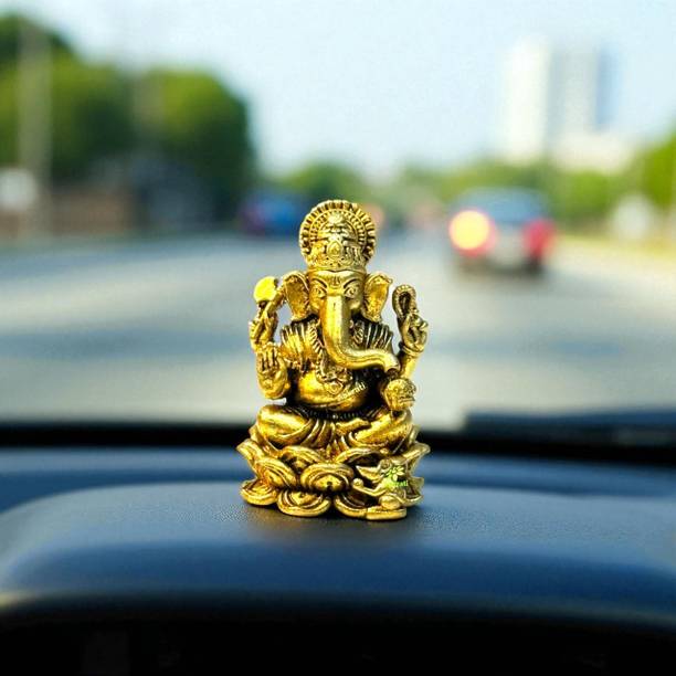 aakrati Brass Ganesh Sculpture| Lord Ganesh Idol| Decorative Items Decorative Showpiece  -  4.064 cm