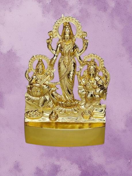 HUZUR JI Decorative Hindu God Laxmi Ganesh Saraswati Murti Decorative Showpiece  -  10 cm