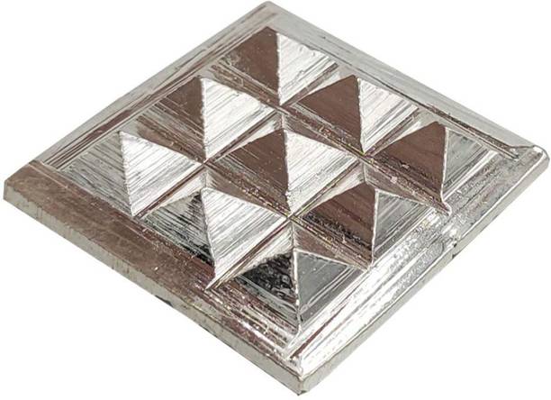 Plus Value Silver Plated Pyramid Chips- Multiple Vastu uses-Mirror Pyramid Decorative Showpiece  -  3 cm