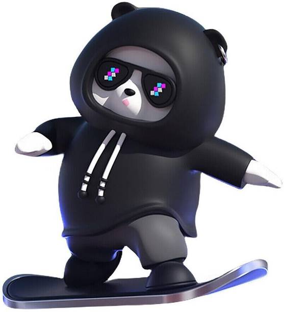 LAVITRA Car Dashboard Slinding Bear Car Interior Showpiece Desk Skateboarding Bear डेकोरेटिव शोपीस  -  5 cm