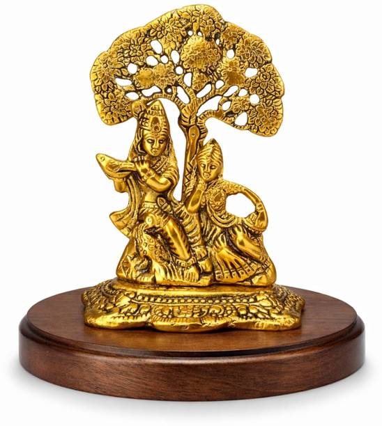 Lightwala'S Antique Lord Radha Krishna Tree Statue Religious Decorative Showpiece  -  18 cm