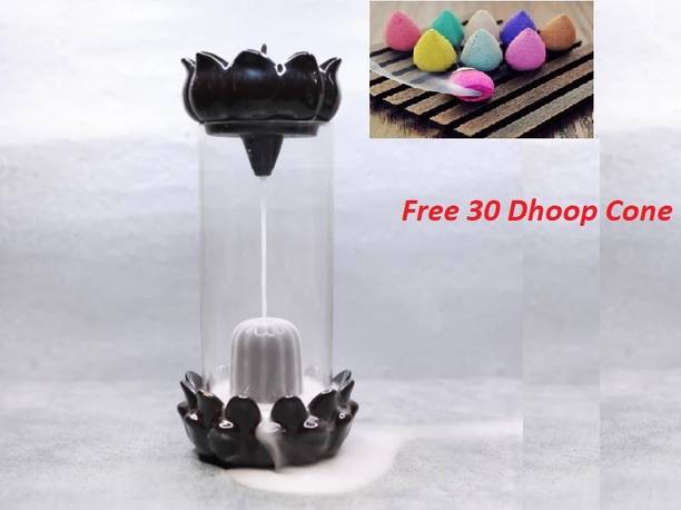 reeldot pmr Bholenath Smoke Glass Shivling With 50& Backflow Decorative Showpiece डेकोरेटिव शोपीस  -  21 cm