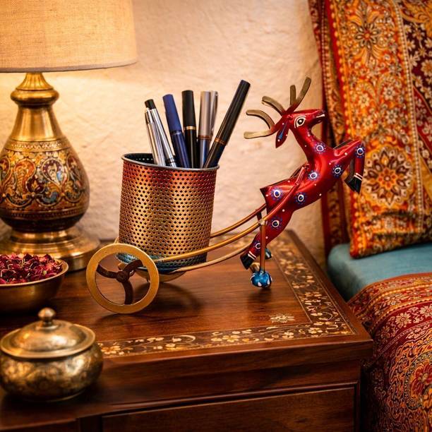 BOSCO Handcraft Decorative Deer Shape Pen Holder Decorative Showpiece  -  8 cm