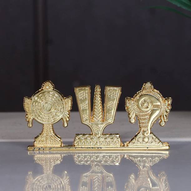 Banaras Box Religious Shankh Chakra Namah Showpiece |God idol For Puja| Decorative Showpiece  -  5 cm
