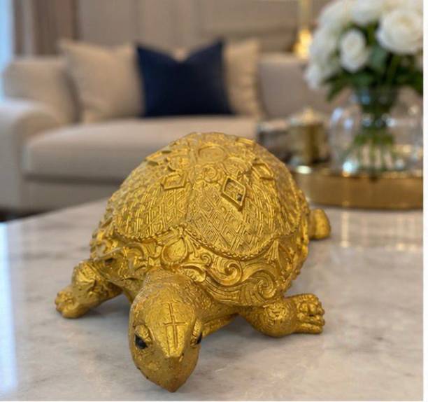 AQBP Golden Turtle Decorative Showpiece Decorative Showpiece  -  9 cm