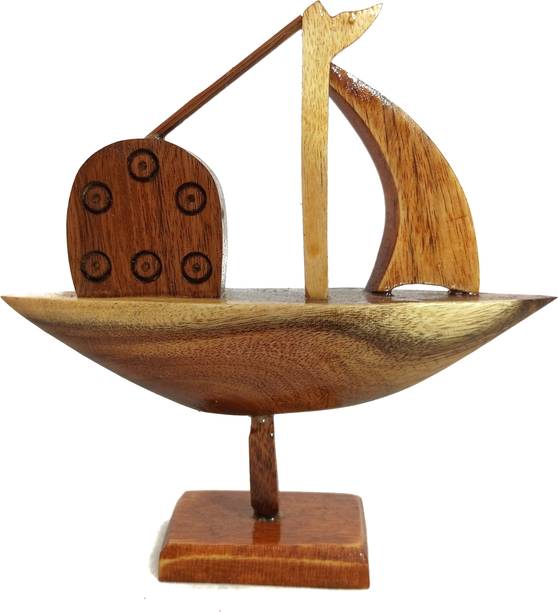 PRAVUJI Wooden Small Size Ship/Nau Showpiece for Decorate Your Home & Office Decorative Showpiece  -  13.97 cm