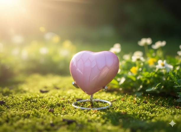 MZ Collections Heart on Stand perfect for home decor or gifting with velvet box Decorative Showpiece - 10.16 cm