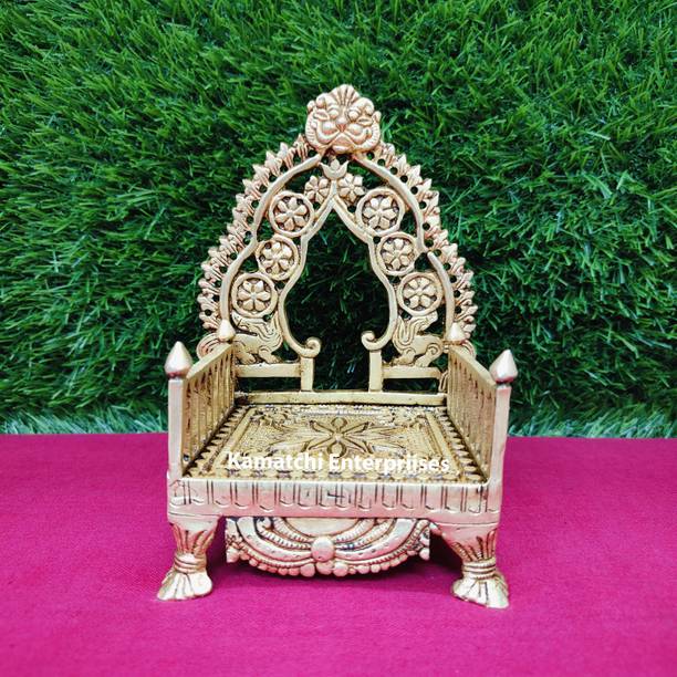 KAMATCHI ENTERPRISES Brass Shinghashan, Prabhavali, Peedam Decorative Showpiece  -  16.5 cm