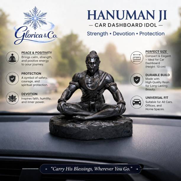Glorica & co Premium Hanuman Ji Idol for Car Dashboard & Home Decor Decorative Showpiece  -  10 cm