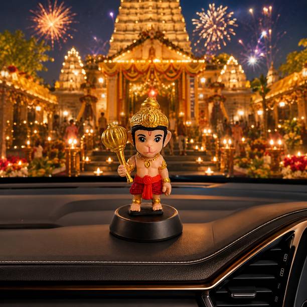 Jyotshika Baby Hanuman Gold Gada 18 Decorative Showpiece  -  6 cm