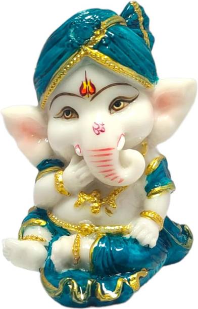 PW PENCILWALA Lord Ganesha Idol, Ganeshji Murti for Home Décor & Gifting Decorative Showpiece  -  8 cm