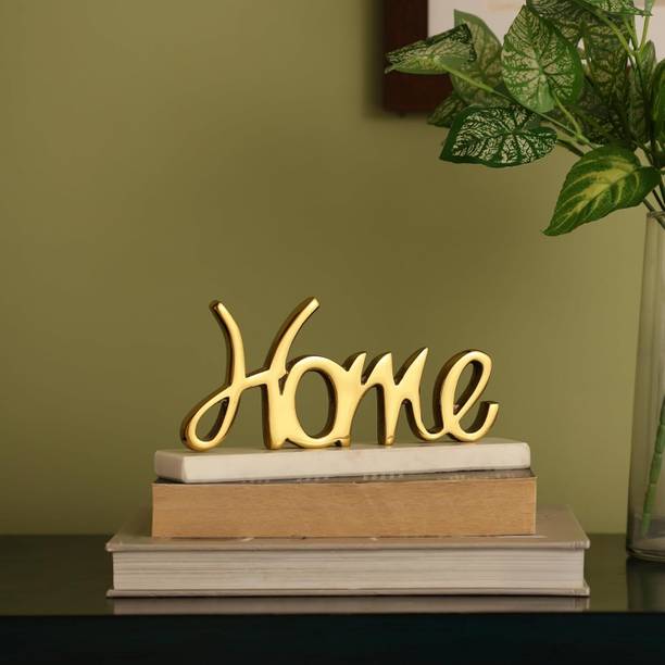 DCI Gold Home Metal Sign with Marble Base Modern Tabletop Home Decor Decorative Showpiece  -  22 cm