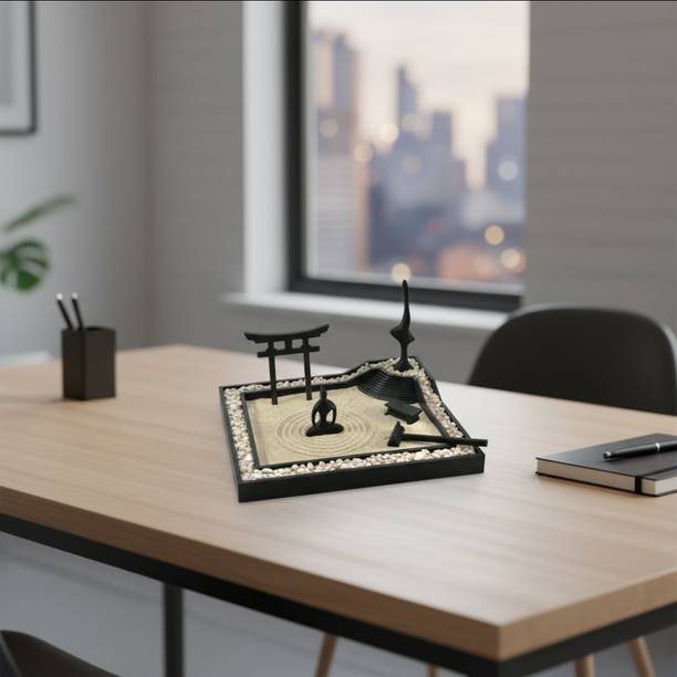 HoecoOfficial Mindful Zen Garden Planter & Accessory Set Decorative Showpiece - 14 cm