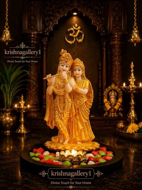 krishnagallery1 Lord Radha Krishan Murti Marble Finish Decorative Showpiece  -  19 cm