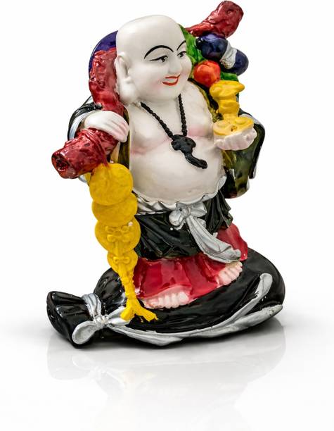 GiftnGlory - Feng Shui Happy Man Laughing Buddha for Good Luck House Warming Gifting Home Decorative Showpiece  -  22 cm