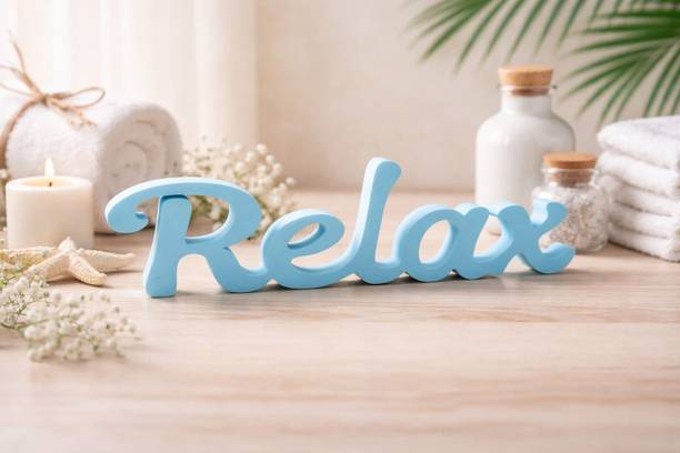 Soul Relax Word Showpiece Figurine Home Decor Table Desk Gift Item Blue 26cm Decorative Showpiece  -  7 cm