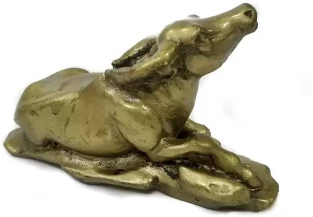 9tees Mart Vastu Fengshui Cow Who Wish Fulfilling For GoodLuck, Prosperity Decorative Showpiece  -  6 cm