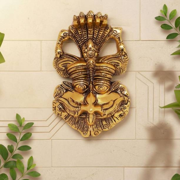 INTERNATIONAL GIFT Gold Plated Metal Nazar Battu Wall Hanging for Entrance Decorative Showpiece  -  15 cm
