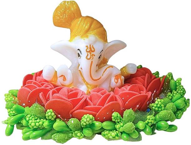Tinyshiny Ganesha Idol for Car Dashboard,Home Decor, Ganesh Murti Showpiece Gift Decorative Showpiece  -  8 cm