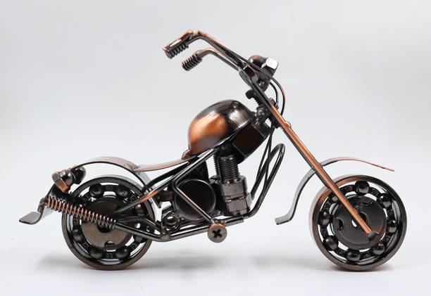 JAMBOREE Handcrafted Vintage Metal Motorcycle Model M15-1– Decorative Bike Showpiece Decorative Showpiece - 8 cm