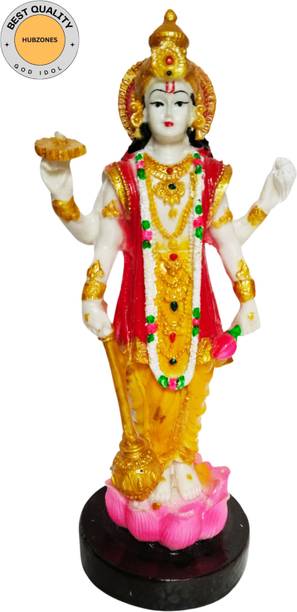 HUBZONES Resin Lord Vishnu Statue Venketshwar Idol Decorative Showpiece  -  22 cm
