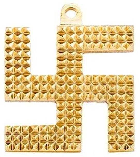 GK Mormukut RELIGIOUS IDOL GOLDEN SWASTIK PYRAMID - 4 INCH Decorative Showpiece  -  11 cm