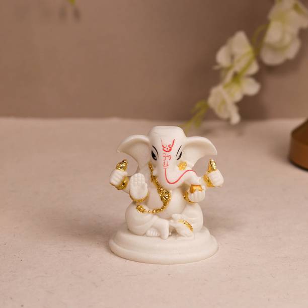 Art Street Ganesh Ji Statue Showpiece Idol, Crafted from Resin Ganesh Ji Murti For Home Decorative Showpiece  -  7 cm