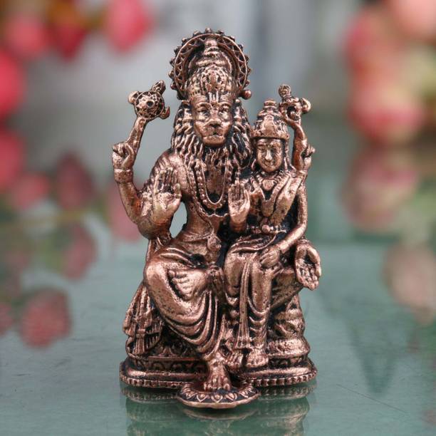 Bhunes Copper Lakshmi Narasimha Idol Puja Mandir Worship Tamraloha Statue 2.5 Inch Decorative Showpiece  -  6 cm