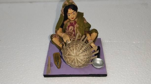 MANN Basket seller women Decorative Showpiece  -  12 cm