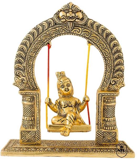 Neo Classic Gopal Jhula Oxidized Gold Plated I Return Gifts for Baby Shower Decorative Showpiece  -  23 cm