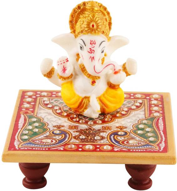 Fashion Art MARBLE LORD GANESHA FOR POOJA ,FESTIVAL,GIFT Decorative Showpiece  -  10 cm