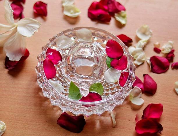 KC PRODUCTS Vastu Feng Shui Crystal Turtle Tortoise with Plate for Good Luck Feng Shui Tortoise Turtle (Regular Quality) Decorative Showpiece  -  13 cm