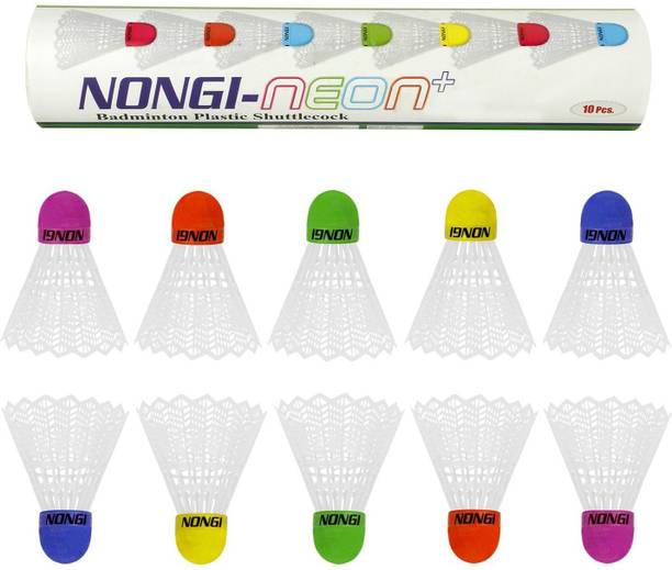 Nongi Neon Plus Colored Cork Plastic Shuttle  - White