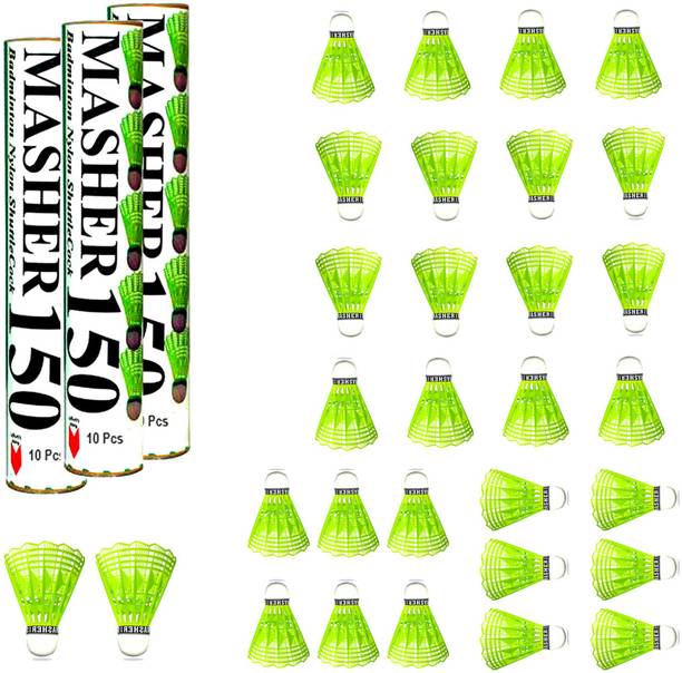 RRTraders Masher 150 plastic shuttlecock (pack of 30) प्लास्टिक शटल  - हरा