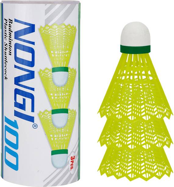 Nongi Badminton Plastic Shuttlecock For Indoor and Outdoor Badminton Shuttle Sports Plastic Shuttle  - Yellow